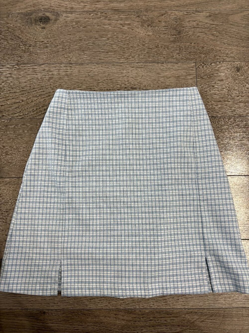 Brandy Melville Blue Checkered Mini Skirt – Size 23 inches, Great Condition